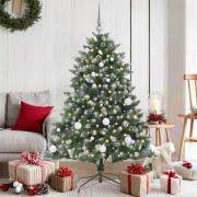 vidaXL Konstgjord julgran med 150 LED-lampor Grön 105 x 105 x 150 cm