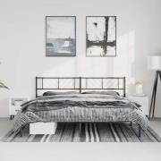 vidaXL Sängram med huvudgavel metall svart 183x213 cm