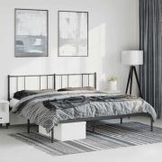 vidaXL Sängram med huvudgavel metall svart 193x203 cm