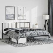vidaXL Sängram med huvudgavel metall svart 183x213 cm