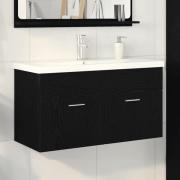 vidaXL Diskbänksskåp Svart Ek 90 x 38.5 x 46 cm Konstruerat trä