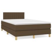 vidaXL Ramsäng med madrass mörkbrun 120x190 cm tyg