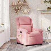 vidaXL Massagefåtölj rosa sammet