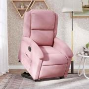 vidaXL Elektrisk reclinerfåtölj med uppresningshjälp rosa sammet
