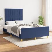 vidaXL sängram utan madrass blå 120x190 cm tyg