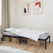 vidaXL Sängram metall svart 90x190 cm