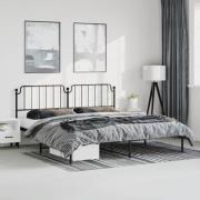 vidaXL Sängram med huvudgavel metall svart 183x213 cm