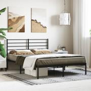 vidaXL Sängram med huvudgavel metall svart 120x200 cm