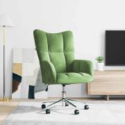 vidaXL Vilstol ljusgrön sammet