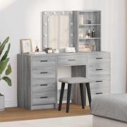 vidaXL Smyckebord med låda 3 pcs Grå 40 x 41 x 135 cm Konstruerat trä