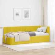 vidaXL Hörn Sängram med huvudgavel Gul 80 cm x 200 cm Sammet