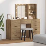 vidaXL Smyckebord med låda 3 pcs Brun 40 x 41 x 135 cm Konstruerat trä