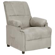 vidaXL Reclinerfåtölj ljusgrå mikrofibertyg