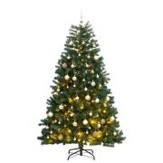 vidaXL Plastgran med gångjärn 300 LEDs & kulor 180 cm