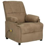 vidaXL Massagefåtölj taupe mikrofibertyg