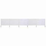 vidaXL Vindskydd 5 paneler tyg 600x80 cm sandvit