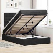 vidaXL Ottoman sängram med madrasser svart 120x190 cm sammet