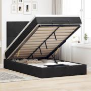 vidaXL Ottoman sängram med madrasser svart 120x190 cm sammet