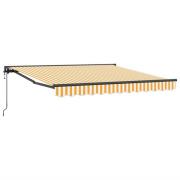 vidaXL Utfällbar markis Orange och vit 350x250 cm tyg
