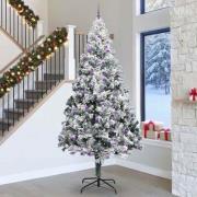 vidaXL Julgran med dekorativa strängljus Vit 300 cm PVC