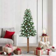 vidaXL Smal julgran med 300 LED-lampor Grön 180 cm PVC och solid furu