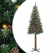 vidaXL Smal julgran med 300 LED-lampor Grön 210 cm PVC och solid furu