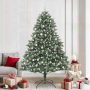 vidaXL Konstgjord julgran med 300 LED-lampor Grön 160 x 160 x 240 cm