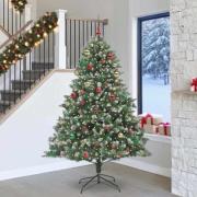 vidaXL Konstgjord julgran med 300 LED-lampor Grön 160 x 160 x 240 cm