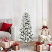vidaXL Plast Hingad Julgran med LED -remsljus 120 cm PVC