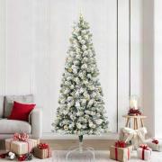 vidaXL Plast Hingad Julgran med LED -remsljus 240 cm PVC