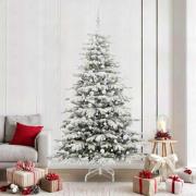 vidaXL Plast Hingad Julgran med LED -remsljus Vit 210 cm PE och PVC