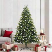 vidaXL Konstgjord Fällbar Julgran 300 LED-lampor Grön 210 cm