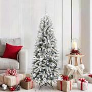 vidaXL Konstgjord julgran Vit 150 cm PVC, Plast, Stål och PE