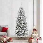 vidaXL Konstgjord julgran Vit 78 x 78 x 210 cm PVC, Plast, Stål och PE