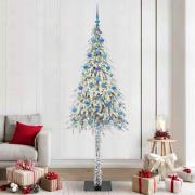 vidaXL Julgran med 300 LED-lampor med stativ Vit 210 cm PE och Stål