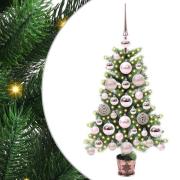vidaXL Julgran med 150 LED-lampor med stativ Grön 65 cm PE