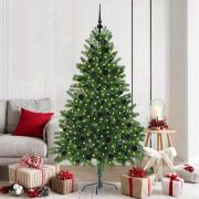 vidaXL Julgran med 300 LED-lampor med stativ Grön 180 cm PE