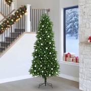 vidaXL Julgran med 300 LED-lampor med stativ Grön 240 cm PE