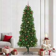 vidaXL Julgran med 300 LED-lampor med stativ Grön 240 cm PE