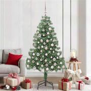 vidaXL Julgran med 300 LED-lampor med stativ Grön 210 cm PVC