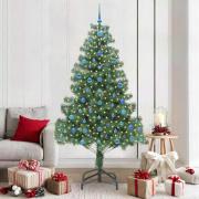 vidaXL Julgran med 300 LED-lampor med stativ Grön 210 cm PVC