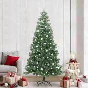 vidaXL Julgran med 300 LED-lampor med stativ Grön 240 cm PVC