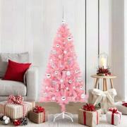 vidaXL Julgran med 150 LED-lampor med stativ Rosa 150 cm PVC