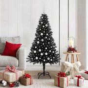 vidaXL Julgran med 150 LED-lampor med stativ Svart 150 cm PVC