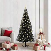 vidaXL Julgran med 300 LED-lampor med stativ Svart 180 cm PVC