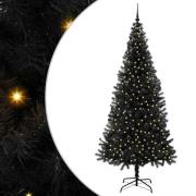 vidaXL Julgran med 300 LED-lampor med stativ Svart 240 cm PVC