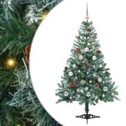 vidaXL Konstgjord julgran med 150 LED-lampor Grön 150 cm PVC och Stål