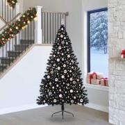 vidaXL Konstgjord Förbelyst Julgran Svart 240 cm PVC