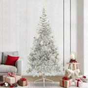 vidaXL Konstgjord Förbelyst Julgran Silver 240 cm PET