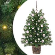 vidaXL Konstgjord julgran med 150 LED-lampor Grön 95 cm PE och PVC